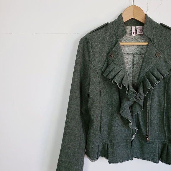 asymmetrical sweatshirt jacket